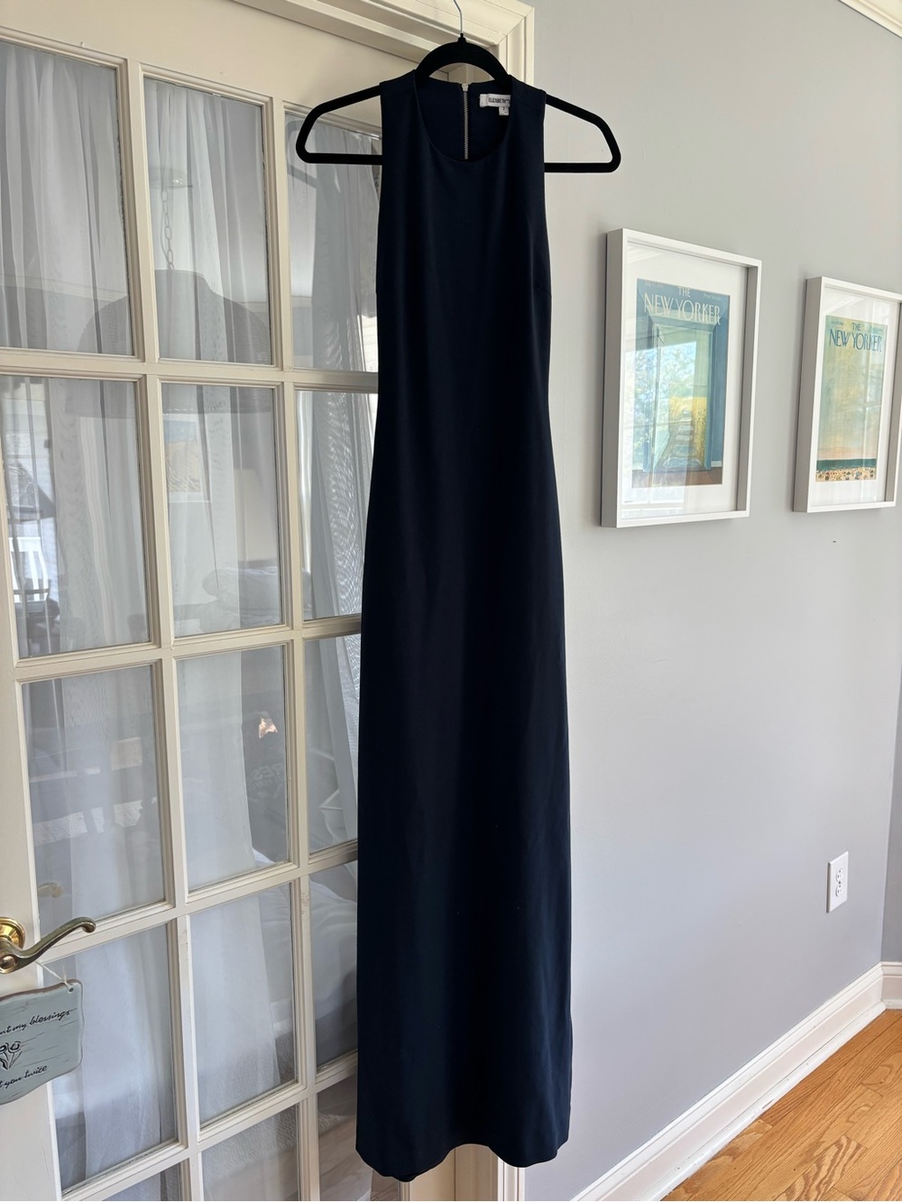 Elizabeth and James Black Sleeveless Maxi Dress in Navy
